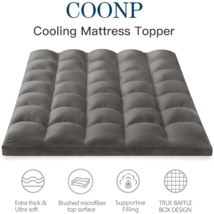 COONP Twin XL Mattress Topper, Extra Thick Pillow Top Mattress Pad Cover