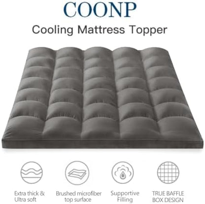COONP King Mattress Topper, Extra Thick Pillow Top Mattress Pad Cover