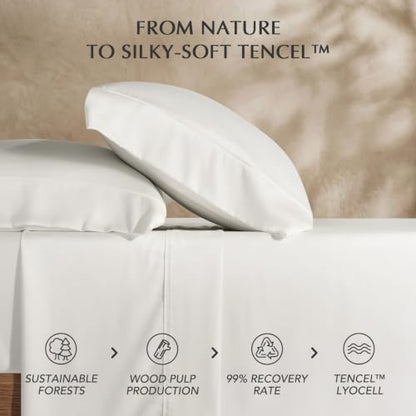 EverGrace Tencel™ Sheet Set, Breathable & Cooling, Cal.King, Bright White