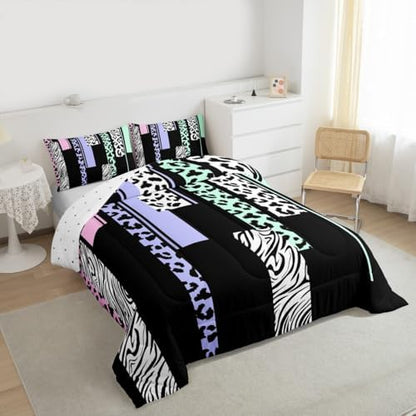Feelyou Animal Print Leopard Safari Comforter Set Full Size Kids Boys Girls
