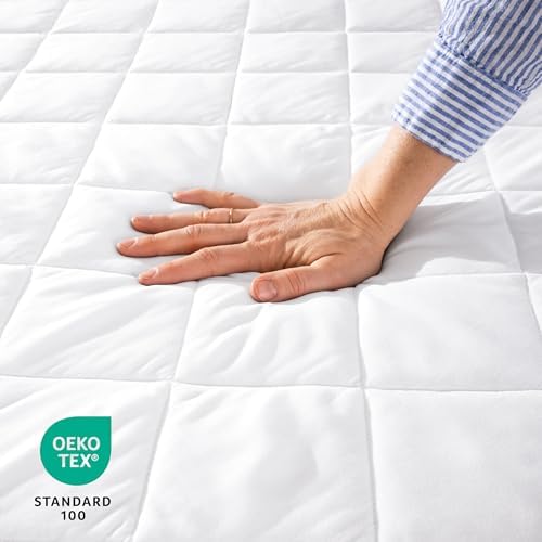 Bare Home Quilted Fitted Mattress Pad (Twin, White)