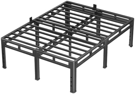 NKZ King Size Metal Platform Bed Frame, 18 Inch Dual-Layer Heavy Duty Base