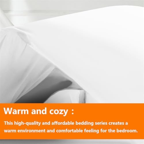 TAIMIT White Queen Size Comforter Set - 7 Pieces, Bed in a Bag Bedding Sets with All Season Soft Quilted Warm Fluffy Reversible Comforter,Flat Sheet,Fitted Sheet,2 Pillow Shams,2 Pillowcases