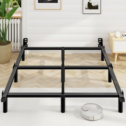 King Size Bed Frame, 7 Inch Heavy Duty Metal Base for Box Spring, 9 Legs