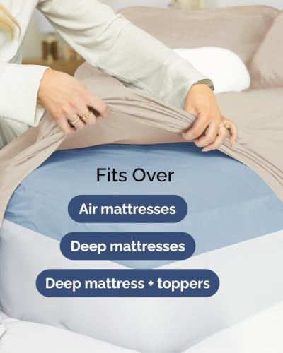 Extra Deep Flex Top Split Head King Sheet Set - 6pc Cooling Sheets - Wheat