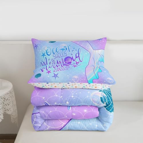 Feelyou Mermaid Bedding Set Twin Size Bedding Set for Kids
