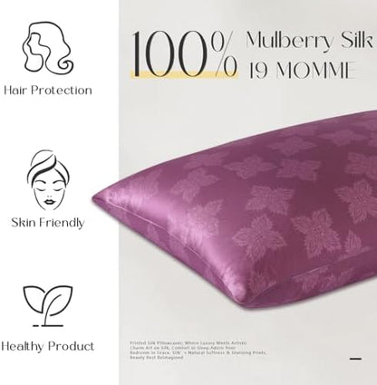 ZIMASILK 100% Pure Mulberry Silk Pillow Cases for Hair and Skin, Queen