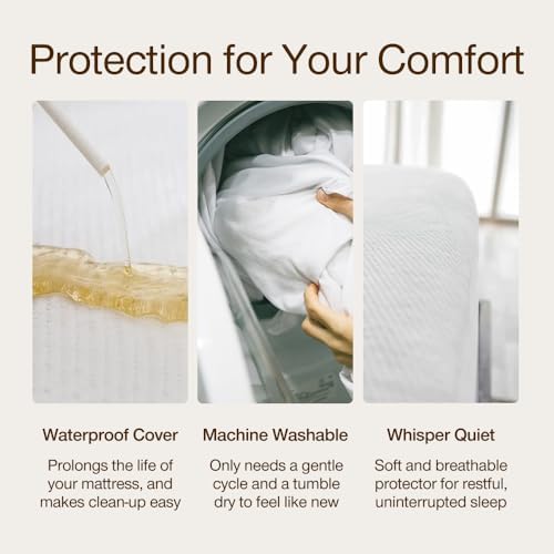 Coop Home Goods Ultra-Tech Waterproof Mattress Protector Twin, Smooth Top Mattress Pad, Waterproof Cover, Up to 18 Inches Deep, Machine Washable, Noiseless Comfort, Twin (39x75)