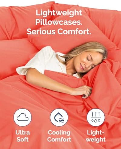 Standard Pillow Cases Set of 10 - Ultra Soft Pillowcase Covers - Coral