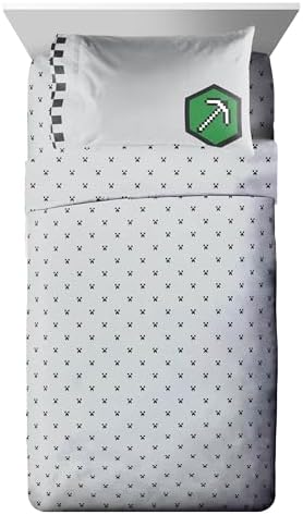 Minecraft Creeper Twin Comforter Set 5 Piece Kids Bedding for Boys, Multi