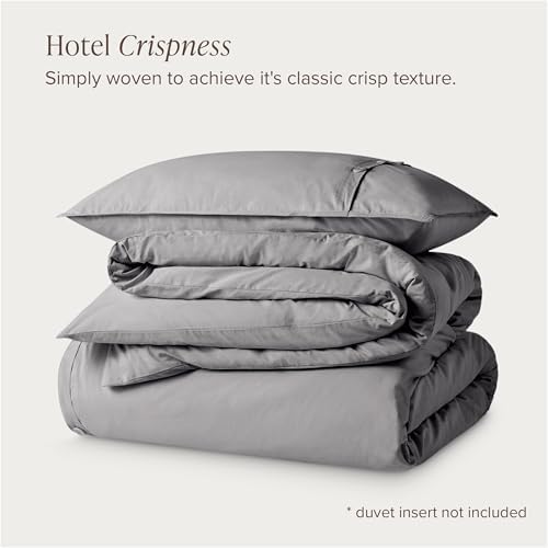 Bare Home 100% Organic Cotton Duvet Cover Set (Twin/Twin XL, Light Grey)