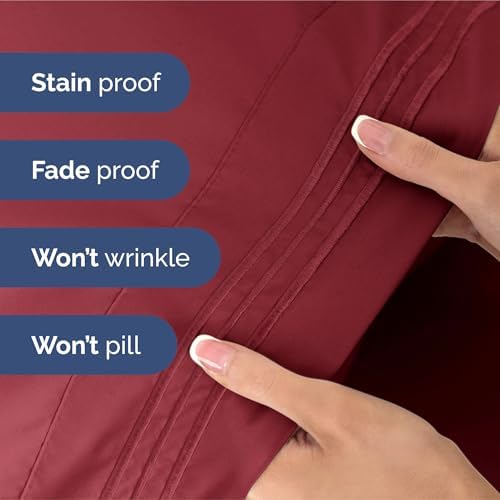 King Size 4 Piece Sheet Set - Ultra Soft & Cooling Sheets - Berry