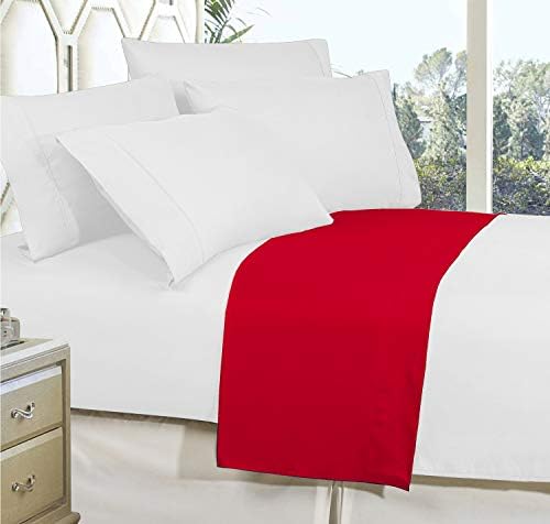 Elegant Comfort Premium Hotel Quality 1-Piece Flat Sheet, Luxury and Softest 1500 Premium Hotel Quality Microfiber Bedding Flat Sheet, Wrinkle-Free, Stain-Resistant, Full, Red