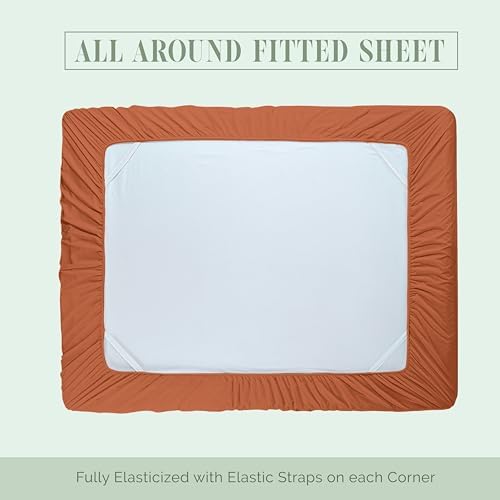 Elegant Comfort 1500 Premium Hotel Quality 18-24 Inches Deep - Extra Deep Pocket Single Fitted Sheet for High Mattress, Luxury and Softest, Smart Pocket - Wrinkle Free, King, Coral