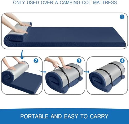 Memory Foam Camping Pad 3 Inch Thick, Soft Sleeping Pad, Pad Only