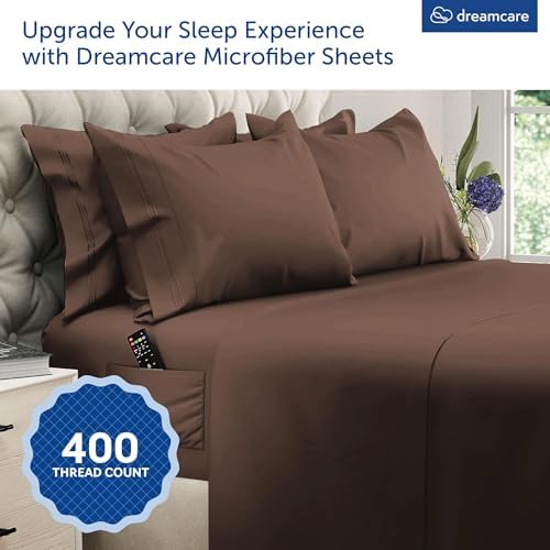 DREAMCARE California King Sheet Sets - 6 pcs Breathable Cooling Sheets