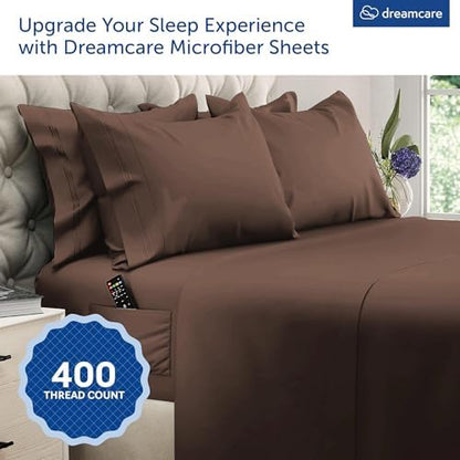 DREAMCARE California King Sheet Sets - 6 pcs Breathable Cooling Sheets