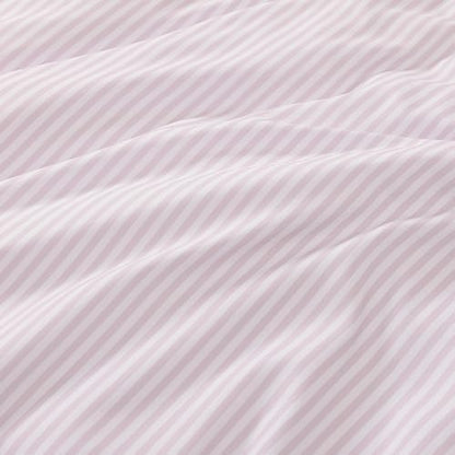 Andency Grey Pink Striped Queen Ruffle Comforter Set, 3 Pieces
