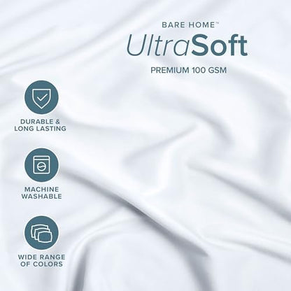 Bare Home Twin XL Fitted Sheet - 1800 Ultra-Soft (Twin XL, White)