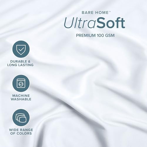 Bare Home King Fitted Sheet - 1800 Ultra-Soft (King, White)