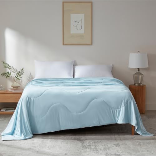 LEAONME® Cooling Comforter Twin XL Blue Blanket for Hot Sleepers 68"x90"