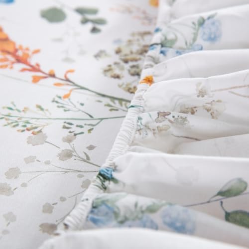 DAUAOTO Twin XL Cotton Sheets Set Printed Bedding Sets, Up to 14" Deep Mattress, Farmhouse Pattern Bedlinen for Twin Extra Long Bed, Botanical Garden