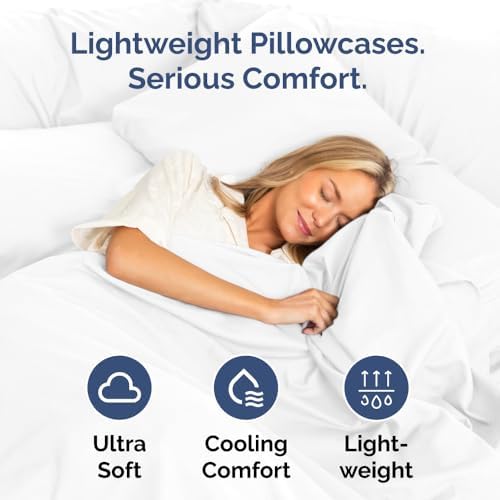 Queen Pillow Cases Set of 6 - Ultra Soft Cozy Pillowcase Covers - White