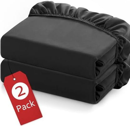 Twin Fitted Sheets 2 Pack Only, Black