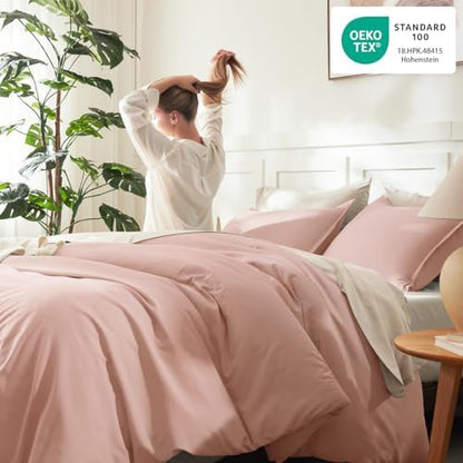 Litanika Blush Pink Oversized King Comforter Set, 3 Pcs Lightweight Bedding