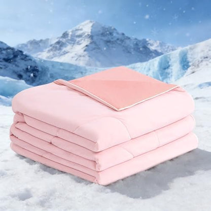 BEAUTEX Cooling Comforter King Size Cool Blanket for Hot Sleepers(Pink)