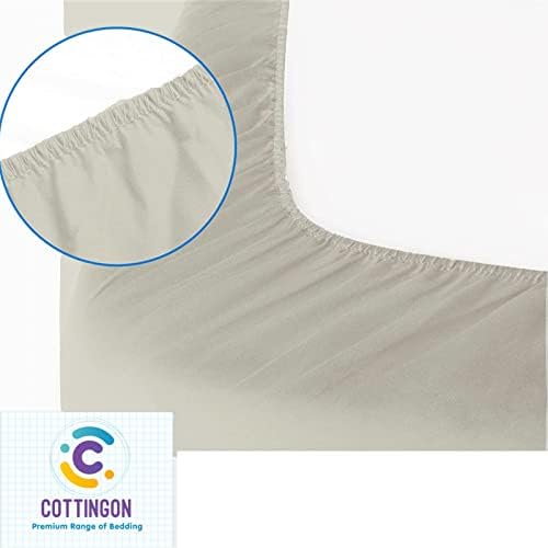 1 PC Cot Size 30" x 75" Fitted Sheet, 100% Egyptian Cotton, Abalone Grey
