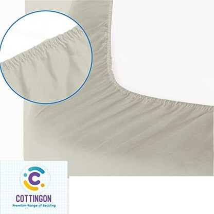 1 PC Cot Size 30" x 75" Fitted Sheet, 100% Egyptian Cotton, Abalone Grey