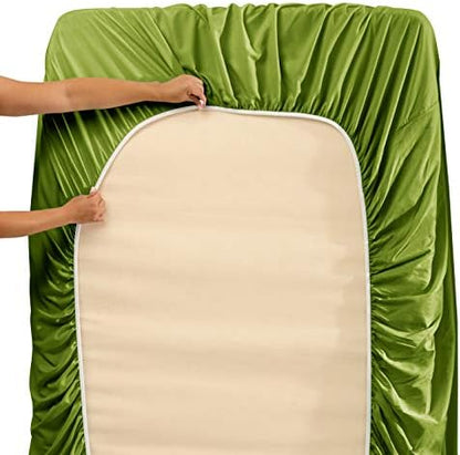 Nestl Full XL Sheet Set - Bed Sheets - Calla Green - 4-Piece Deep Pocket