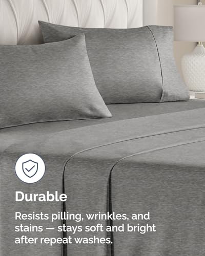 King Standard Pillow Cases Set of 10 - Pillowcase Covers - Heathered Grey