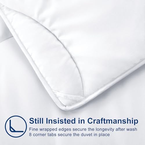 MEELUS Lightweight Comforter Cooling White, All Season Duvet Insert