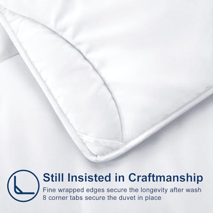 MEELUS Lightweight Comforter Cooling White, All Season Duvet Insert