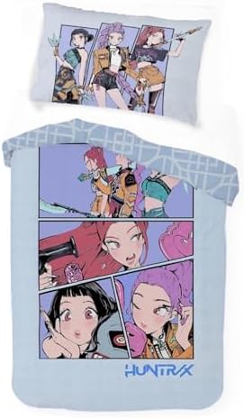 Jay Franco K-Pop Demon Hunters Twin/Full Comforter Set, Reversible, Super Soft, 2 Piece with Pillowcase, Huntrix