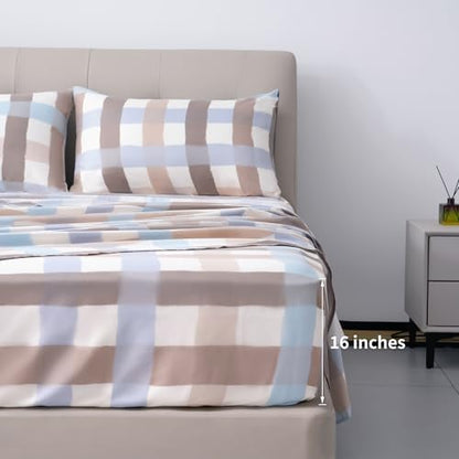 Best Season Queen Size Sheet Set 4 Piece -Microfiber Soft Durable Bedding Sheet Set,Deep Pocket,Stain,Fade & Wrinkle Resistant