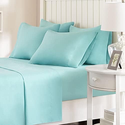 Comfort Spaces Microfiber 14" Deep Pocket, King Sheet Set 6 pcs, Aqua