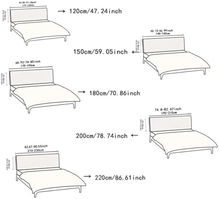 EFELIM Stretch Headboard Covers for Queen Cal King Size Bed Headboard Slipcover, Jacquard Bed Head Cover Dustproof Protector Cover for Bedroom Décor (Dark Gray,Queen:59.0in)