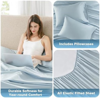 Comfort Spaces Coolmax Cooling Sheet Set, King Extra Deep Pocket 4 Piece