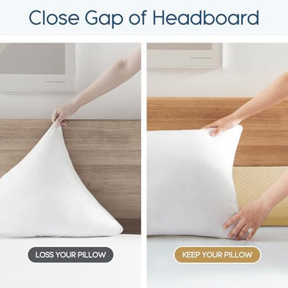 Homemate Queen Size（60"x10"x6"） Bed Wedge Pillow for Headboard - Upgraded Bed Gap Filler Queen Between Mattress and Headboard - Triangle Pillow - Khaki