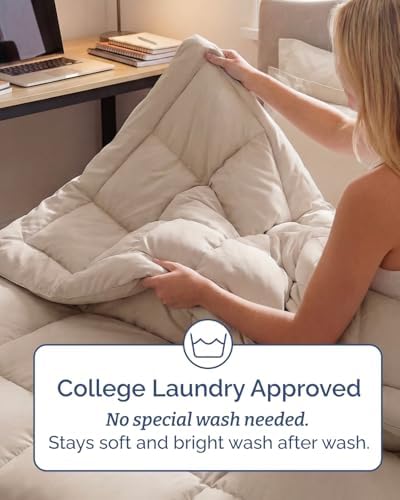 Twin XL Comforter Set - 5 Piece Bed in a Bag Twin XL Size Bed Set - Wheat