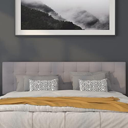 Flash Furniture Bedford Tufted Upholstered King Size Headboard in Light Gray Fabric