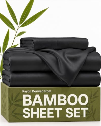 100% Rayon Derived From Bamboo - Bamboo Sheets Twin XL Size - Black