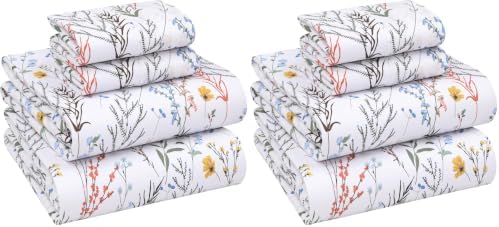 RUVANTI 100% Cotton Percale Sheets, Queen Size, Aroma (Pack of 2)