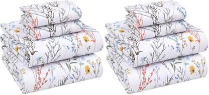 RUVANTI 100% Cotton Percale Sheets, Queen Size, Aroma (Pack of 2)