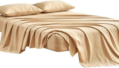Kingnex Twin Sleeper Sofa Bed Sheets for 36x72 Pull Out Sofa Bed Soft Double Brushed 1800 Microfiber 3 Pcs Include 1 Fitted Sheet 1 Flat Sheet 1 Pillowcase Beige
