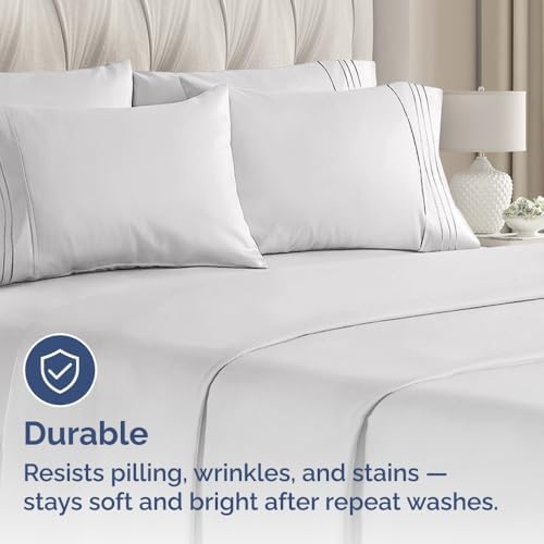 King Pillow Cases Set of 10 - Ultra Soft Pillowcase Covers - French Grey