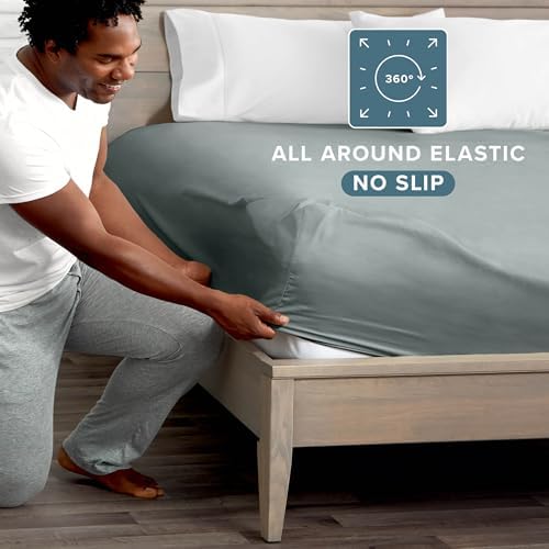 Bare Home Twin Fitted Sheet - 1800 Ultra-Soft (Twin, Sea Spray)